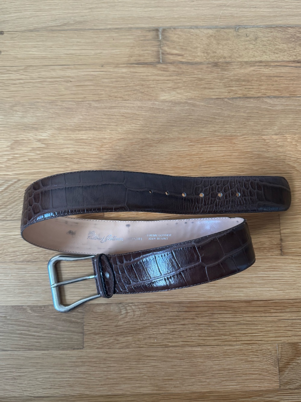 Tailored Sportsman Chocolate Croc Belt